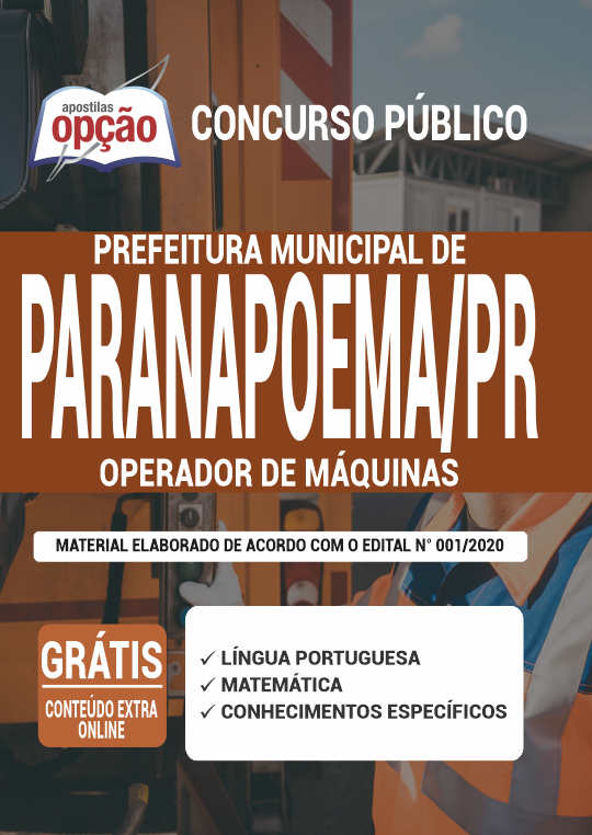 Apostila Prefeitura de Paranapoema - PR - Operador de Máquinas