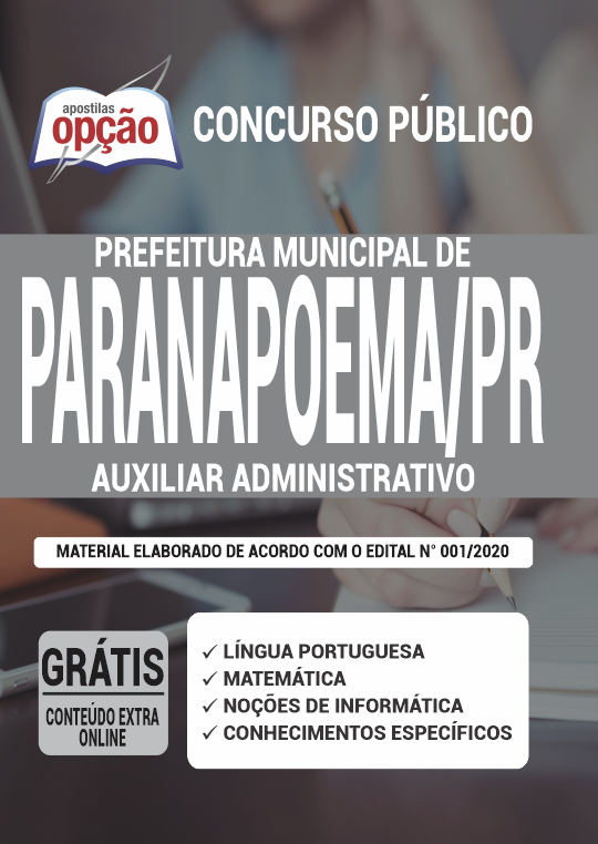 Apostila Prefeitura de Paranapoema - PR - Auxiliar Administrativo