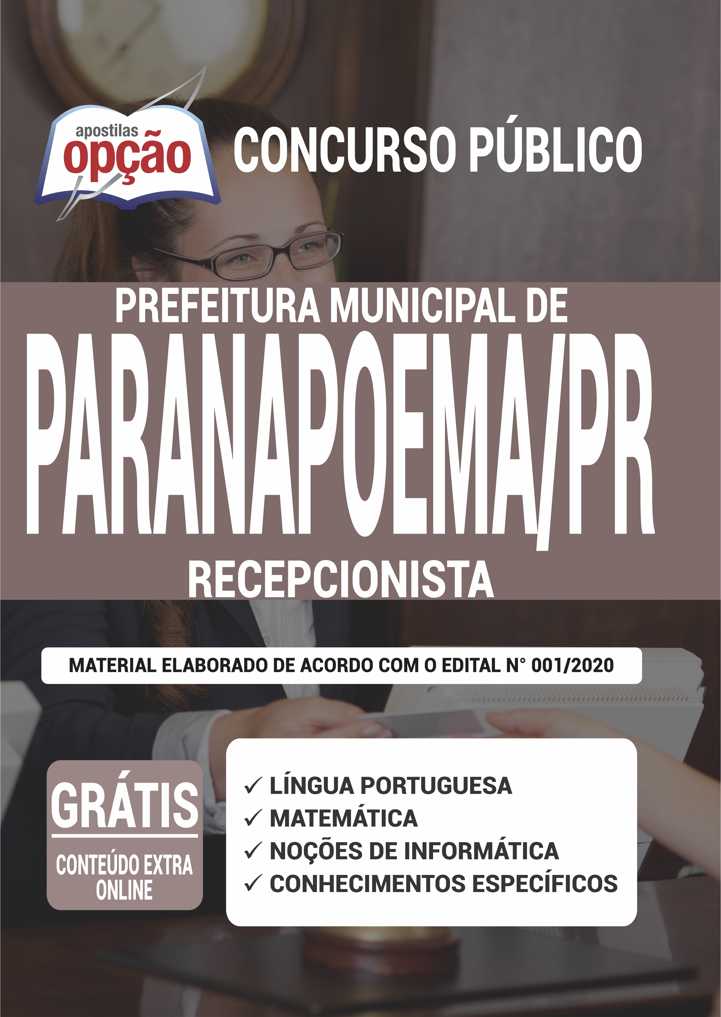 Apostila Prefeitura de Paranapoema - PR - Recepcionista