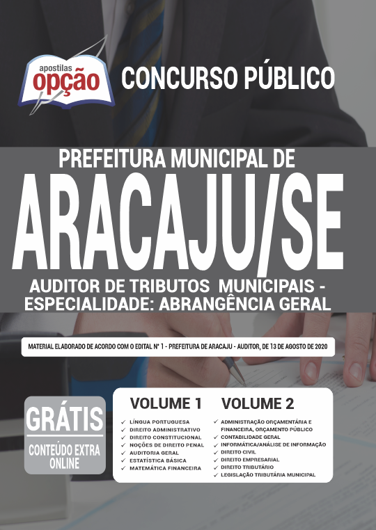 Apostila Prefeitura de Aracaju SE Auditor de Tributos Municipais