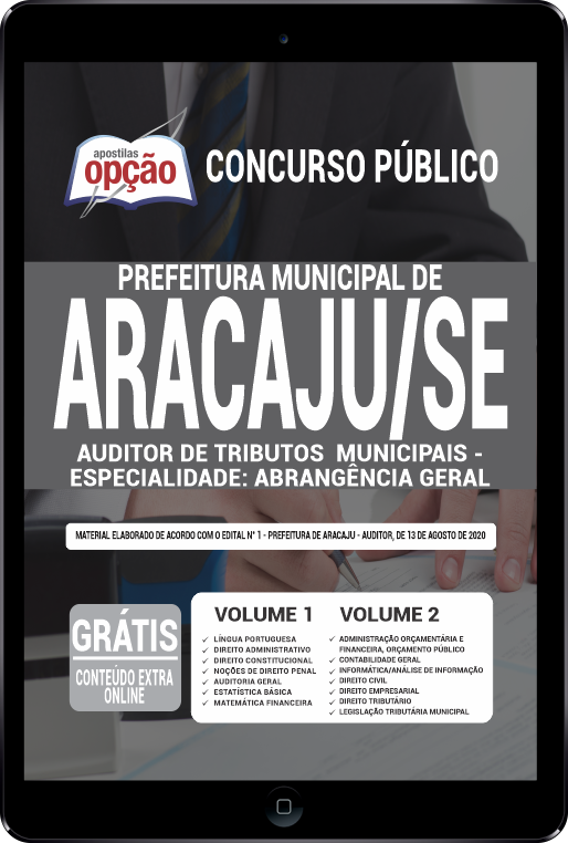 Apostila Prefeitura  de Aracaju SE PDF Auditor de Tributos Municipais