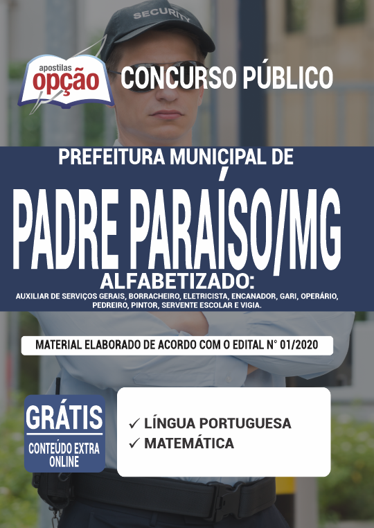 Apostila Prefeitura de Padre Paraíso - MG - Alfabetizado