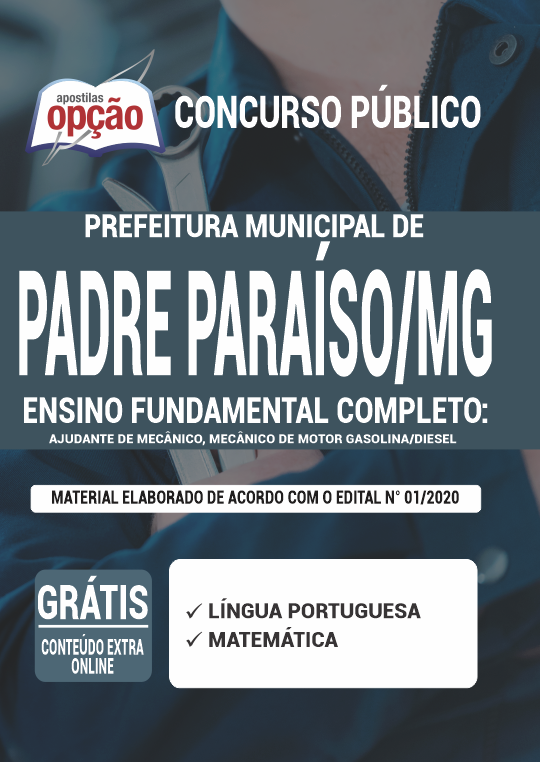 Apostila Prefeitura  de Padre Paraíso - MG - Ensino Fund Completo