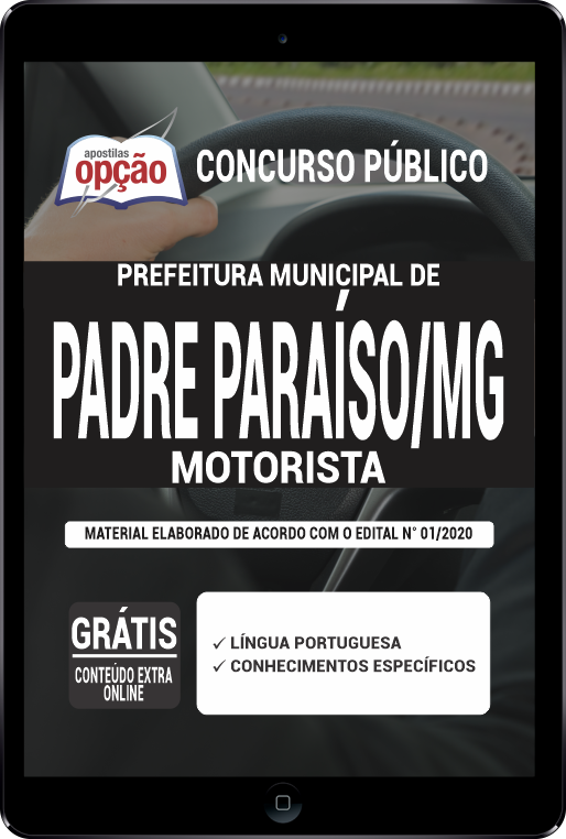 Apostila Prefeitura de Padre Paraíso - MG em PDF - Motorista