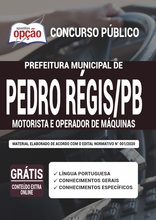 Apostila Prefeitura de Pedro Régis PB - Motorista e Op Máquinas