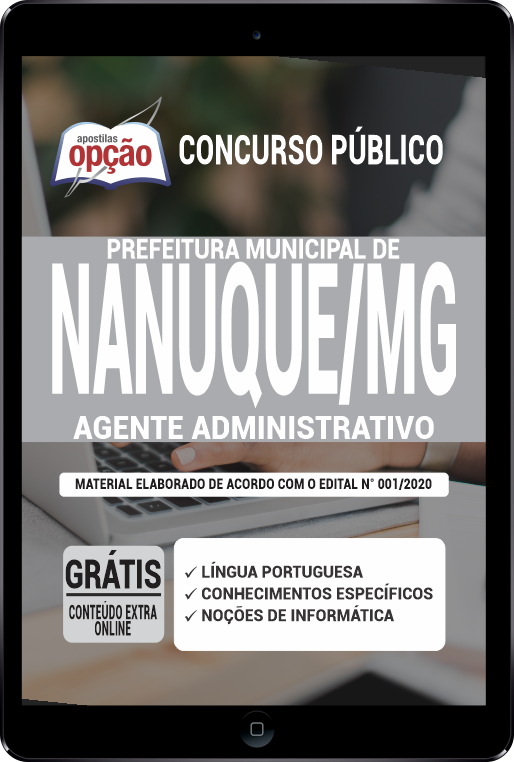 Apostila Prefeitura de Nanuque - MG PDF  - Agente Administrativo