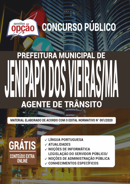 Apostila Prefeitura  de Jenipapo dos Vieiras - MA - Agente de Trânsito