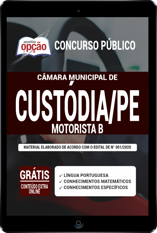 Apostila Câmara de Custódia - PE em PDF - Motorista B