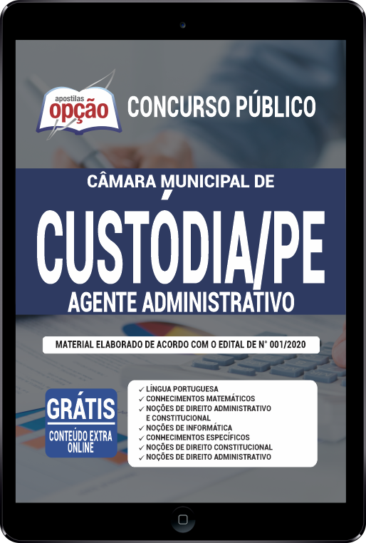 Apostila Câmara de Custódia - PE em PDF - Agente Administrativo