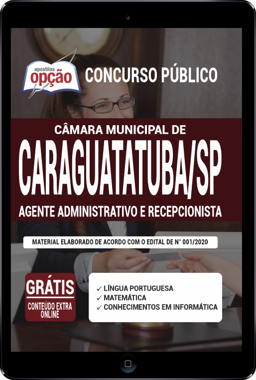 Apostila Câmara de Caraguatatuba SP PDF Agente Adm/Recepcionista