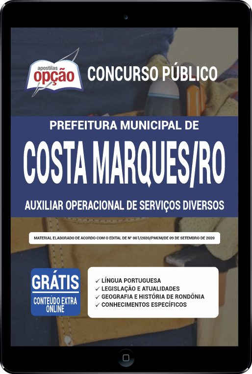 Apostila Prefeitura  de Costa Marques RO PDF Aux Operacional de Serviços