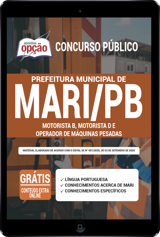 Apostila Prefeitura de Mari - PB PDF - Motorista B e D e Operador