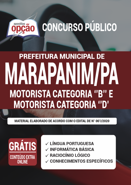 Apostila Prefeitura de Marapanim - PA - Motorista Categoria B e D