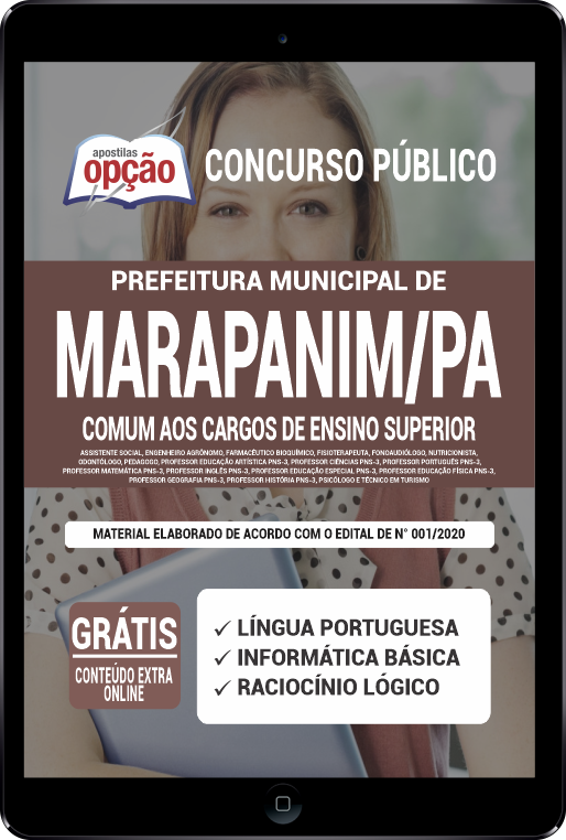 Apostila Prefeitura  de Marapanim - PA PDF - Cargos de Ensino Superior