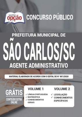 Apostila Prefeitura de São Carlos - SC - Agente Administrativo