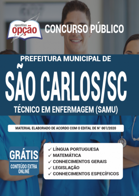 Apostila Prefeitura de São Carlos - SC - Técnico em Enfermagem (SAMU)