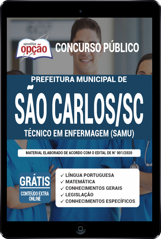 Apostila Prefeitura  São Carlos - SC PDF - Técnico em Enfermagem (SAMU)