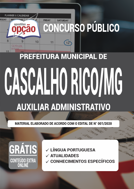 Apostila Prefeitura de Cascalho Rico - MG - Auxiliar Admin