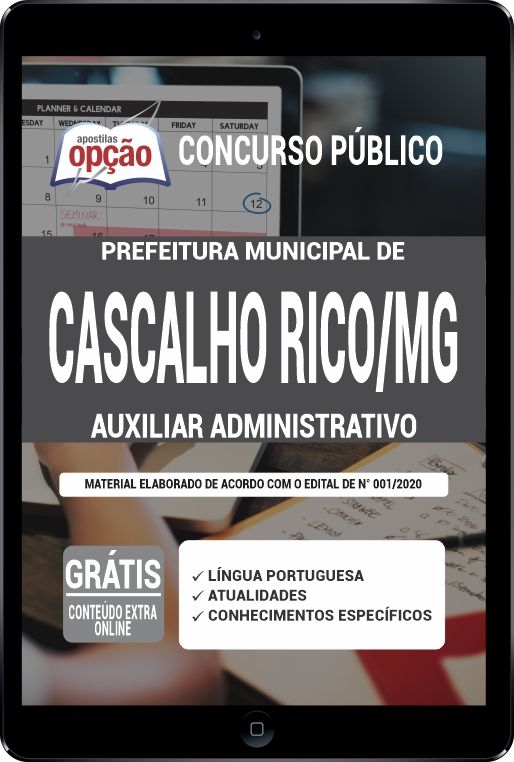 Apostila Prefeitura de Cascalho Rico - MG PDF - Auxiliar Admin