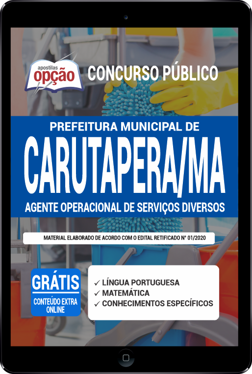 Apostila Prefeitura de Carutapera - MA PDF - Agente Operacional