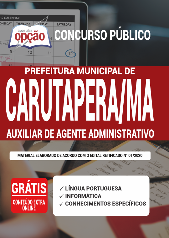 Apostila Prefeitura  Carutapera - MA - Auxiliar de Agente Administrativo