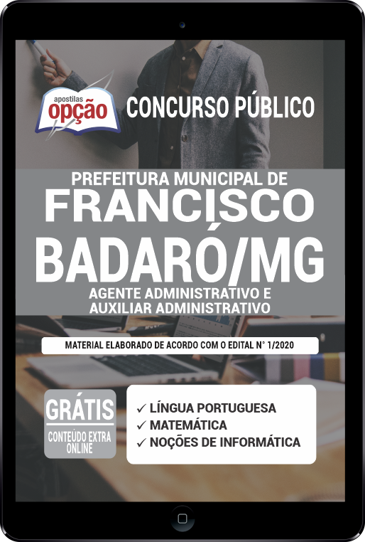 Apostila Prefeitura de Francisco Badaró - MG PDF - Agente Admin