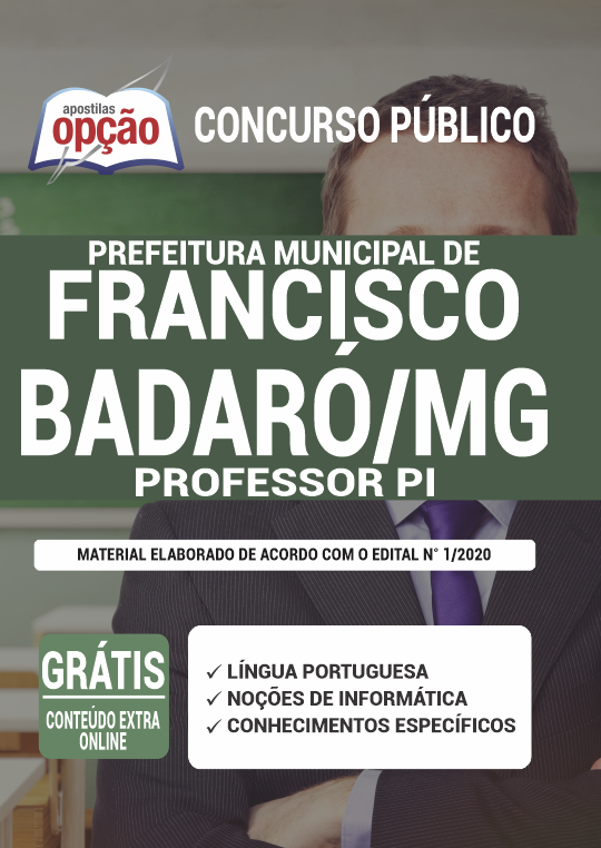 Apostila Prefeitura de Francisco Badaró - MG - Professor PI