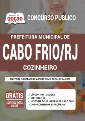 Apostila Prefeitura de Cabo Frio - RJ - Cozinheiro