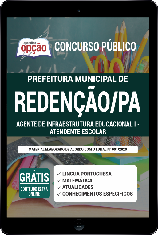 Apostila Prefeitura  de Redenção - PA PDF - Atendente Escolar