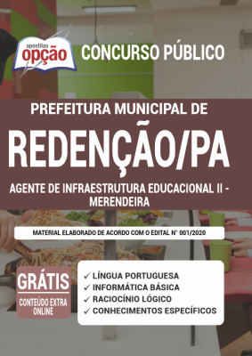 Apostila Prefeitura de Redenção - PA - Agente de Infraestrutura Educacional II - Merendeira