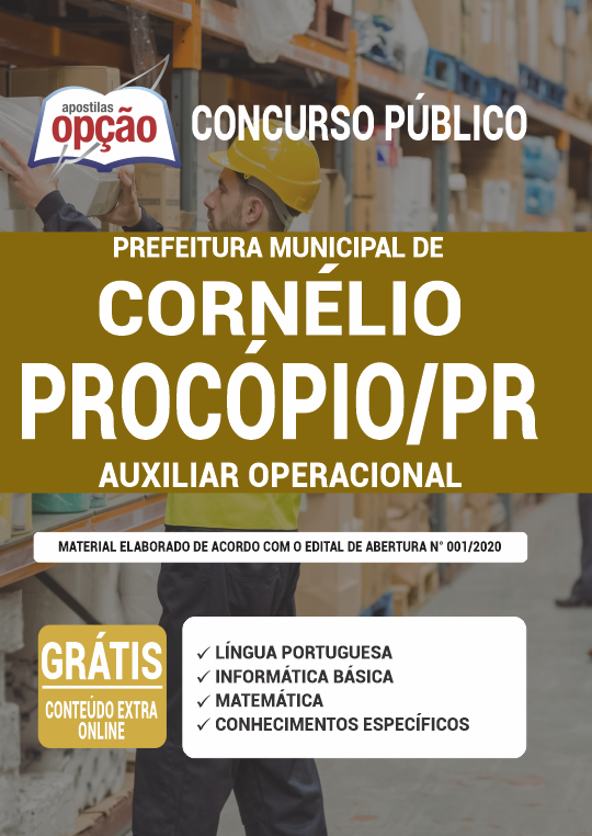 Apostila Prefeitura  Cornélio Procópio PR - Auxiliar Operacional