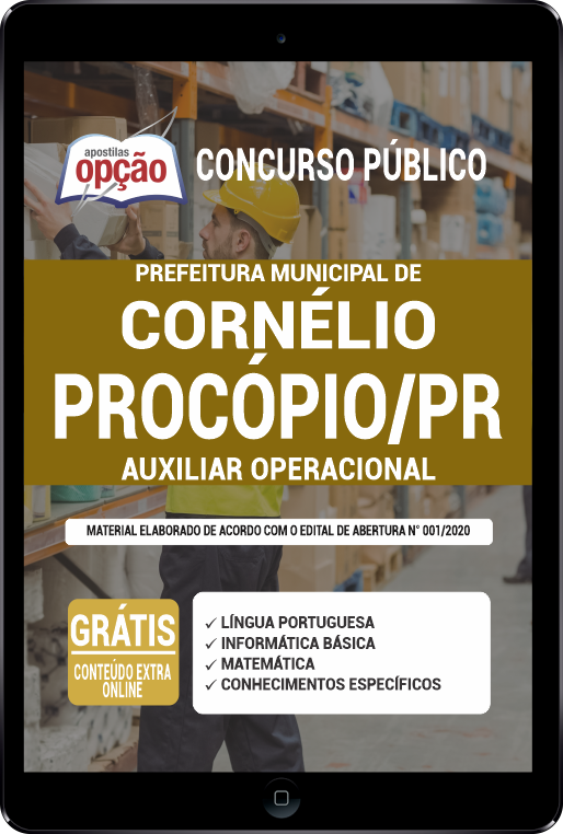 Apostila Prefeitura  Cornélio Procópio PR PDF - Auxiliar Operacional