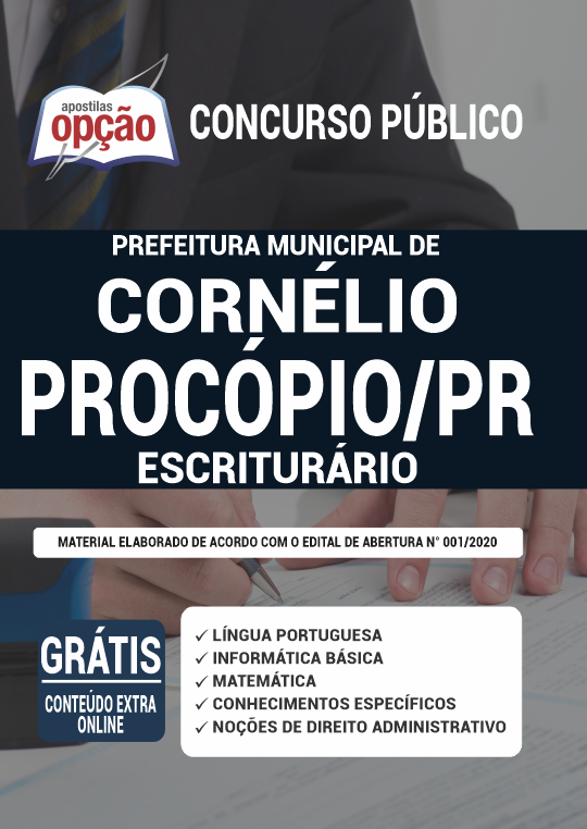 Apostila Prefeitura de Cornélio Procópio PR - Escriturário