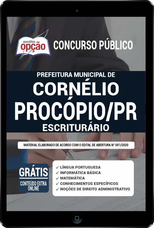 Apostila Prefeitura de Cornélio Procópio PR PDF - Escriturário