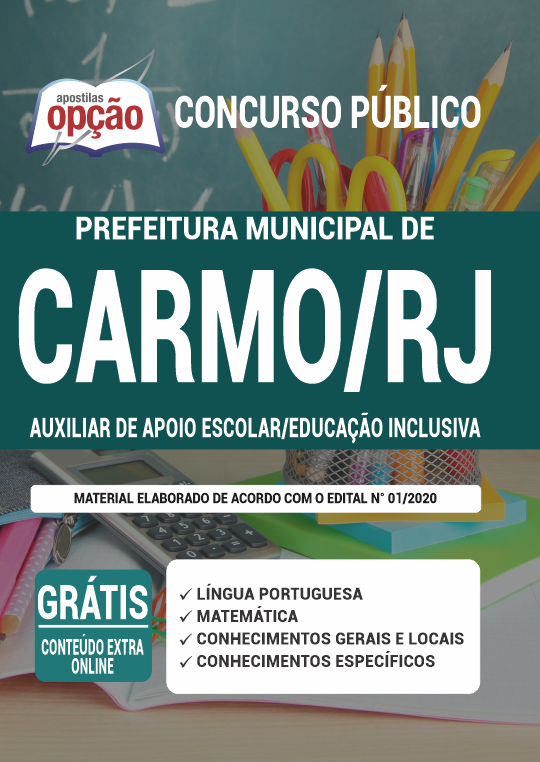 Apostila Prefeitura  Carmo - RJ - Auxiliar de Apoio Escolar/Ed Inclusiva