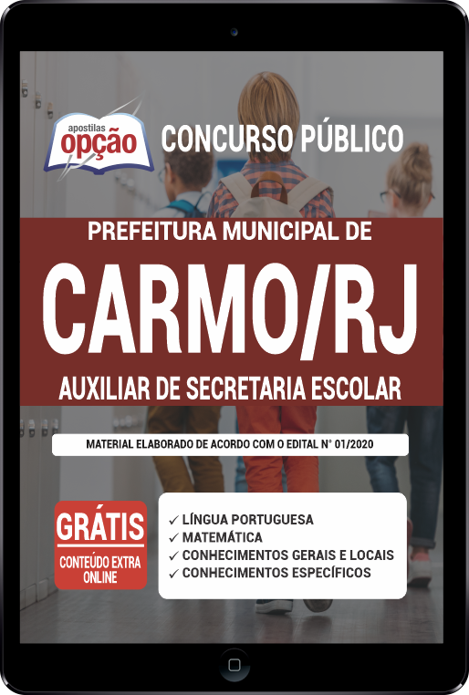 Apostila Prefeitura  Carmo - RJ PDF - Auxiliar de Secretaria Escolar