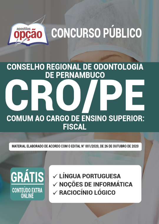 Apostila CRO-PE - Comum ao Cargo de Ensino Superior: Fiscal