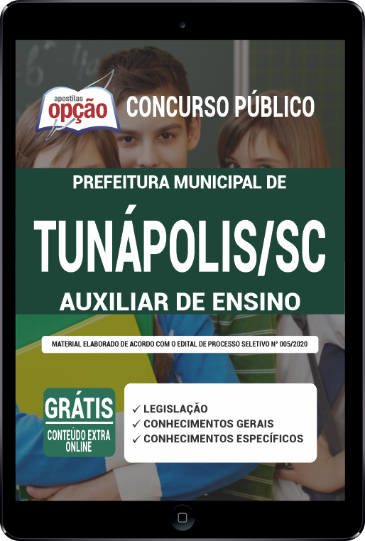 Apostila Prefeitura de Tunápolis - SC PDF - Auxiliar de Ensino