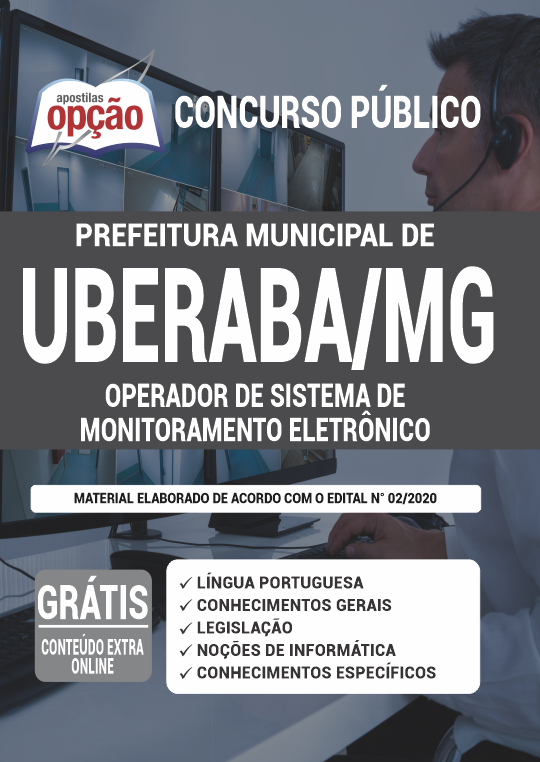 Apostila Prefeitura  Uberaba MG Operador Sist Monitoramento Eletrônico