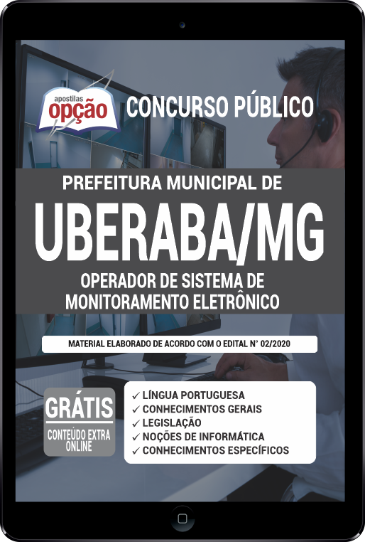 Apostila Prefeitura  Uberaba MG PDF Operador Sist Monit Eletrônico