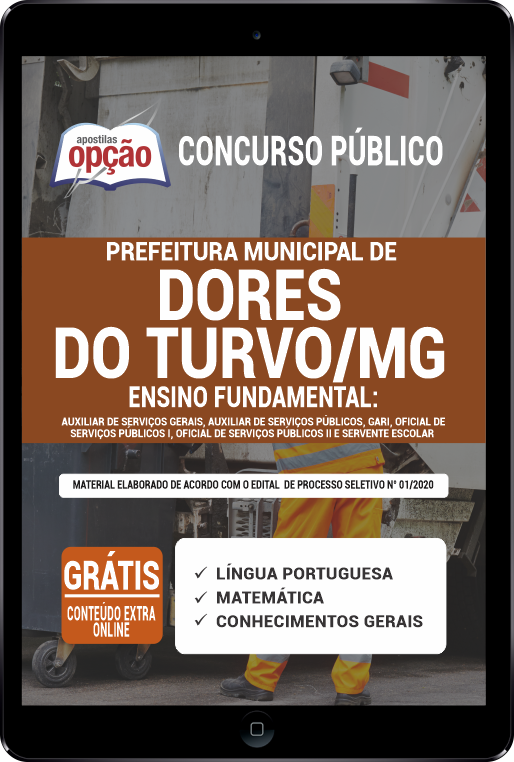 Apostila Prefeitura de Dores do Turvo MG PDF - Ensino Fundamental