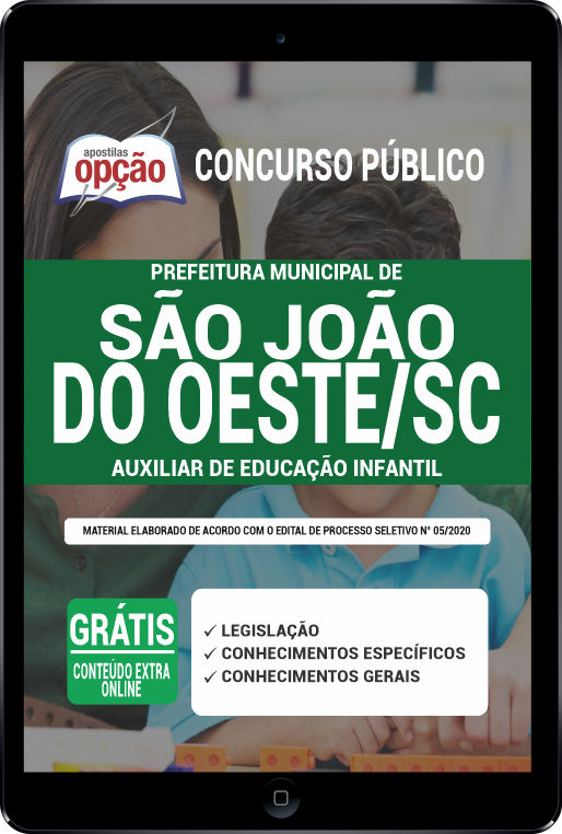 Apostila Prefeitura de São João do Oeste SC PDF - Aux Ed Infantil