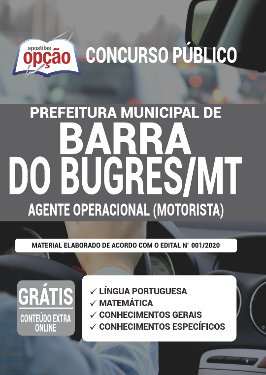 Apostila Prefeitura de Barra do Bugres - MT - Agente Op Motorista