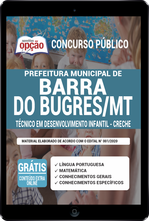 Apostila Prefeitura de Barra do Bugres MT PDF - Téc Des Infantil