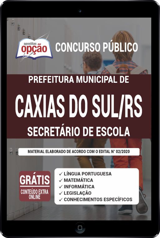 Apostila Prefeitura de Caxias do Sul RS PDF Secretário de Escola