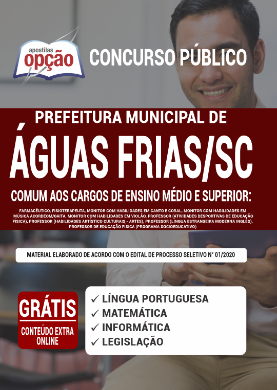 Apostila Prefeitura  Águas Frias SC - Ensino Médio e Superior