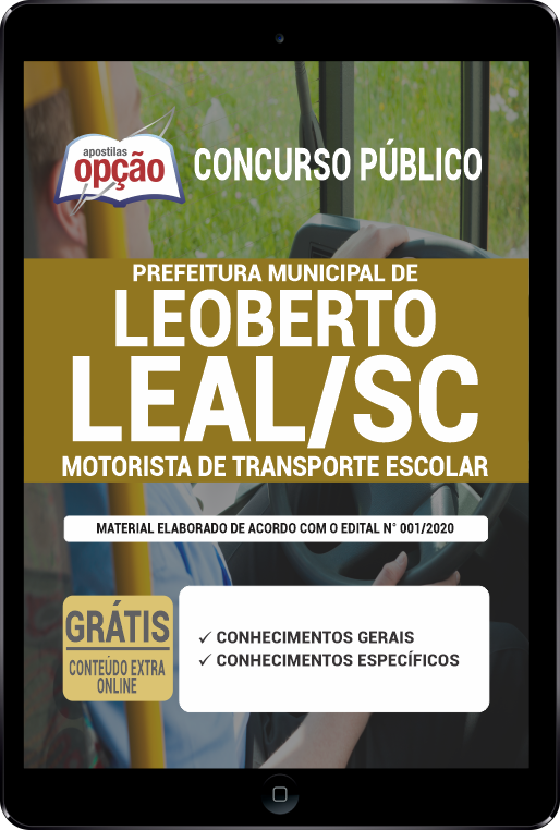 Apostila Prefeitura  Leoberto Leal SC PDF Motorista Transporte Escolar