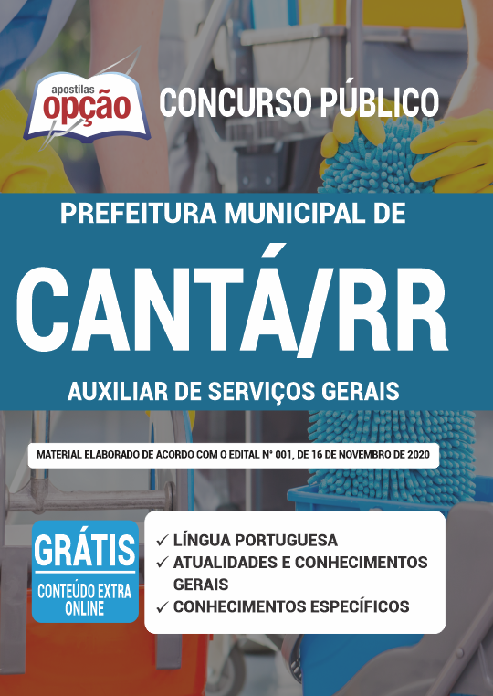 Apostila Prefeitura de Cantá - RR - Auxiliar de Serviços Gerais