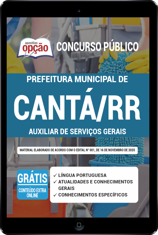 Apostila Prefeitura de Cantá RR PDF - Auxiliar de Serviços Gerais