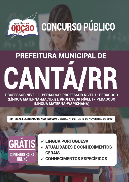 Apostila Prefeitura de Cantá - RR - Professor Nível I - Pedagogo